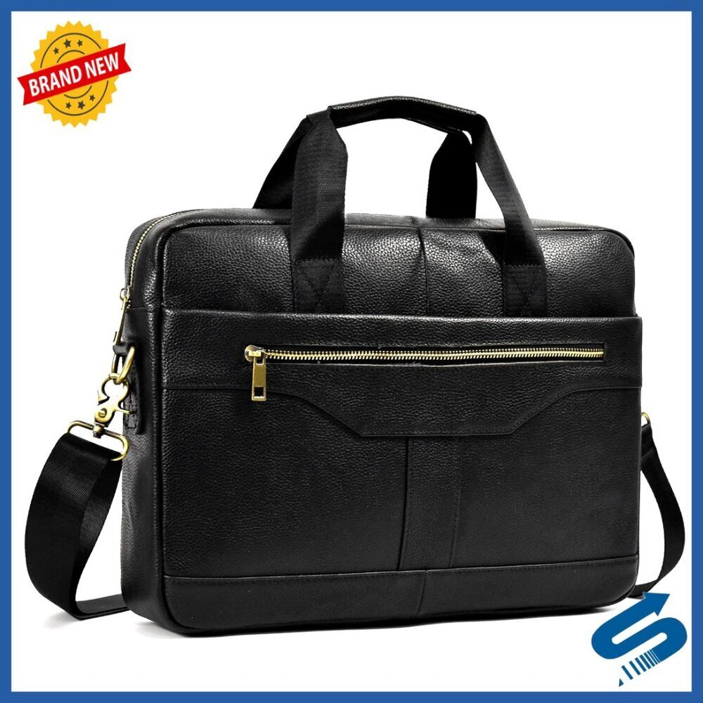 Genuine Leather Briefcase Laptop Bag Business Travel Work Handbag Classic